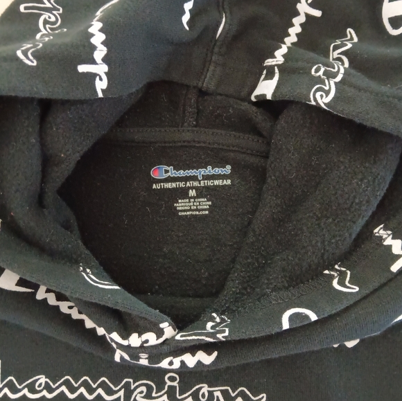 Champion Heritage Black Fleece Pull On Hoodie Boys Size Large - Picture 11 of 11